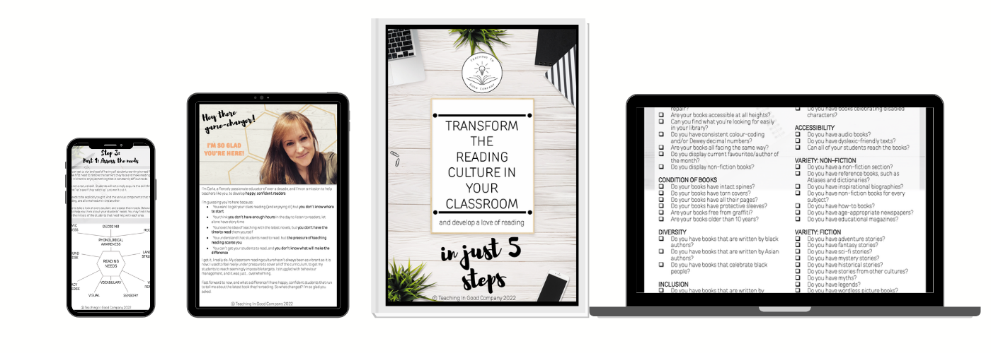 Transform the reading culture in your classroom and develop a love of reading in just five steps guide