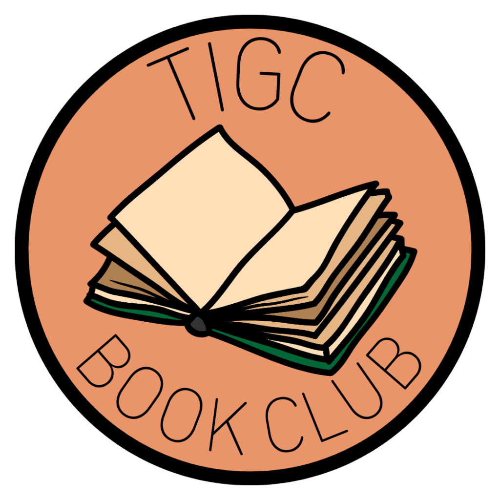 The Teaching In Good Company Book Club icon is an orange circle with a graphic of an open book